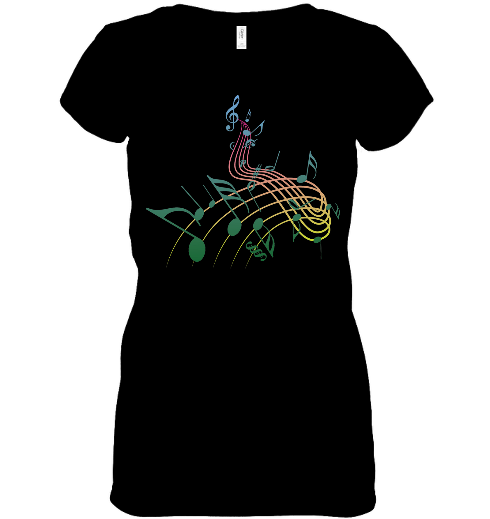 Musical Swirl - Hanes Women's Nano-T® V-Neck T-Shirt
