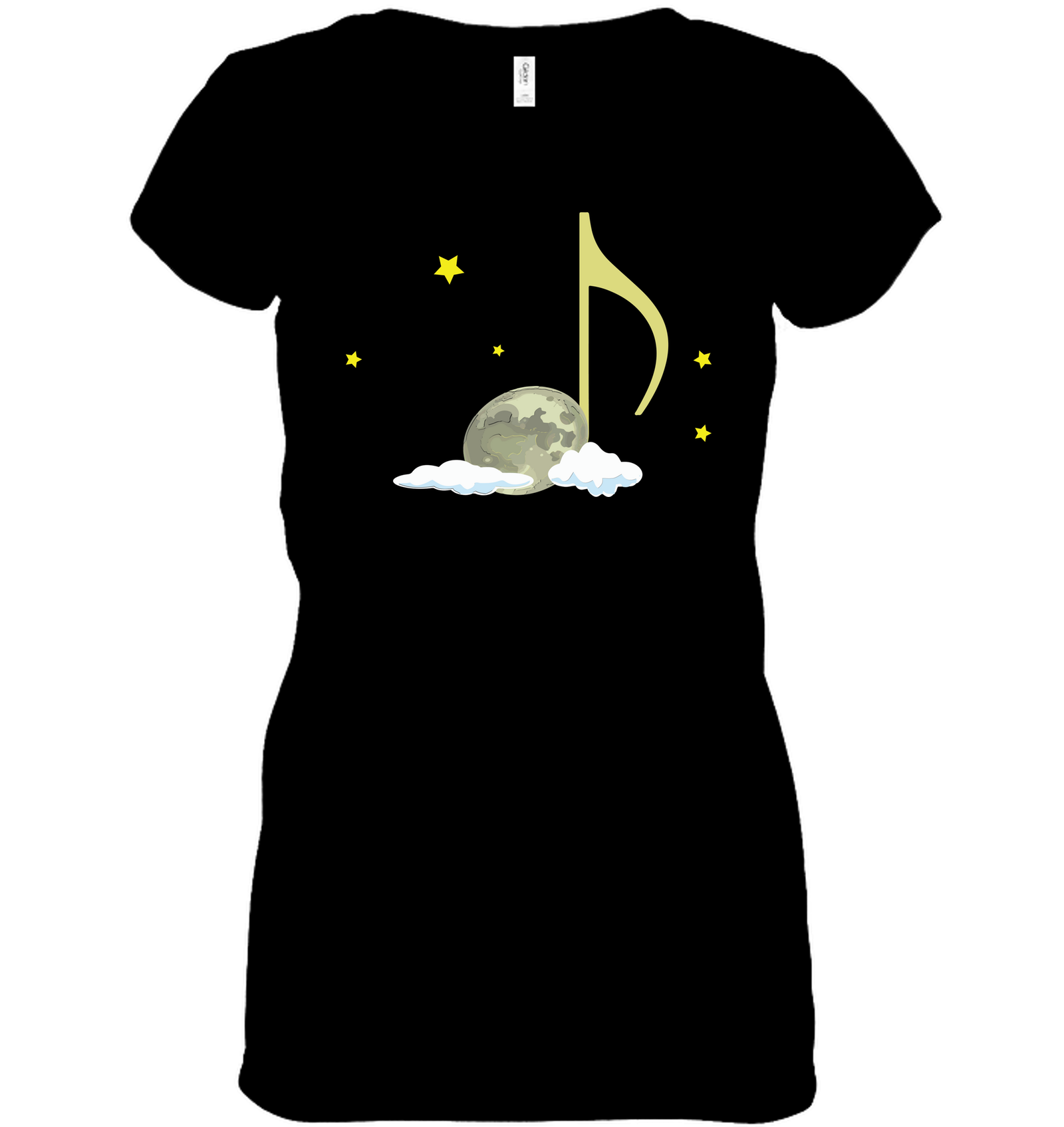 Night Note and stars - Hanes Women's Nano-T® V-Neck T-Shirt