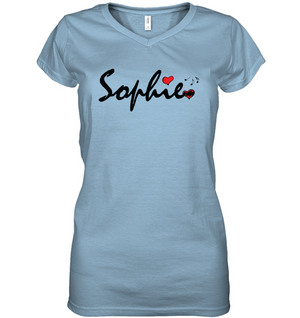 Sophie Loves Music - Hanes Women's Nano-T® V-Neck T-Shirt