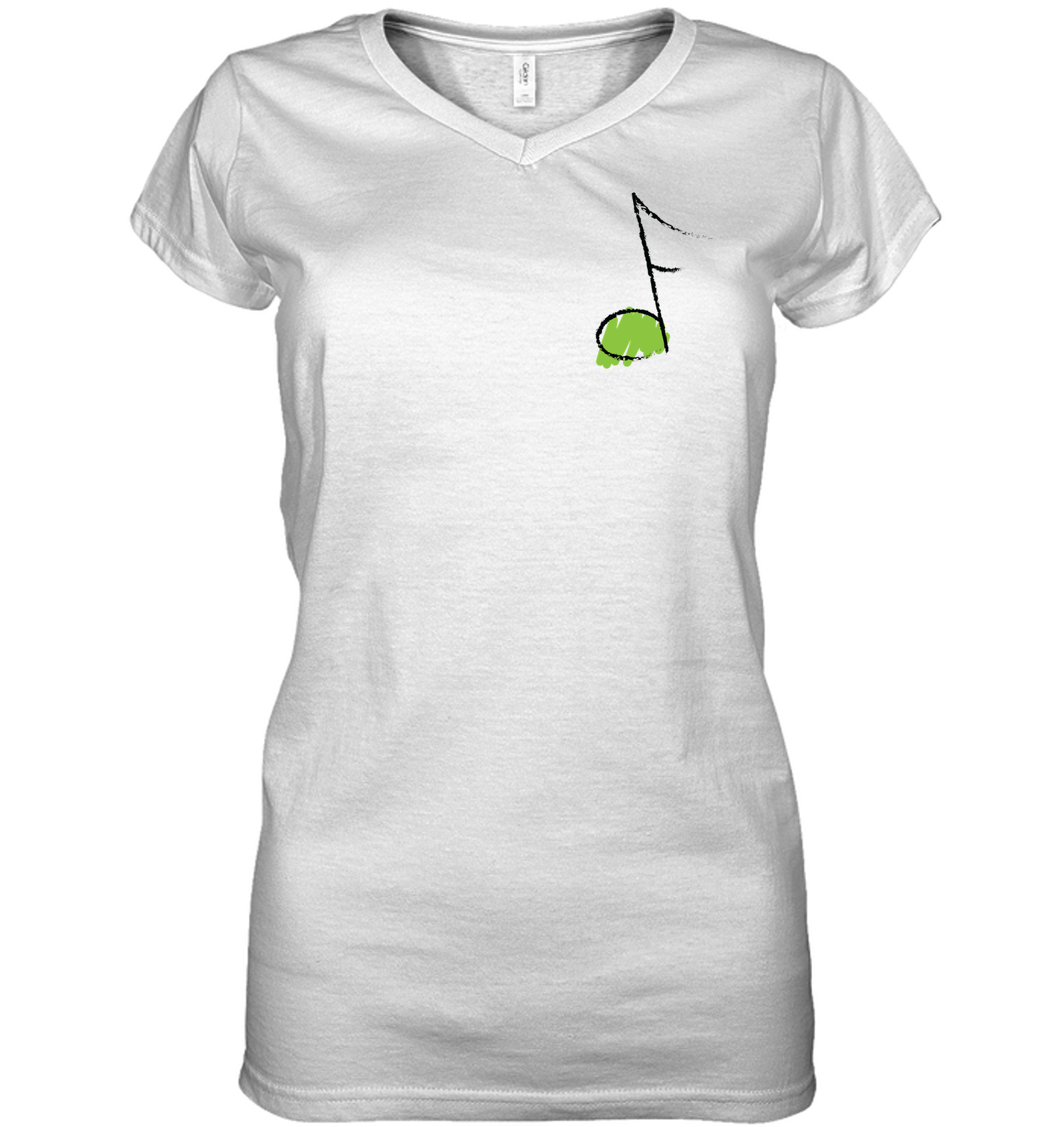 Green Note (Pocket Size) - Hanes Women's Nano-T® V-Neck T-Shirt