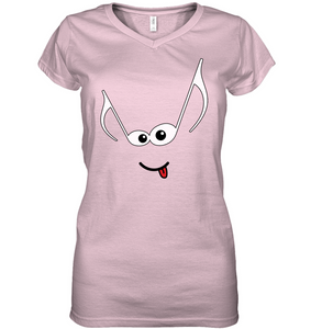 Mischievous Note Face  - Hanes Women's Nano-T® V-Neck T-Shirt