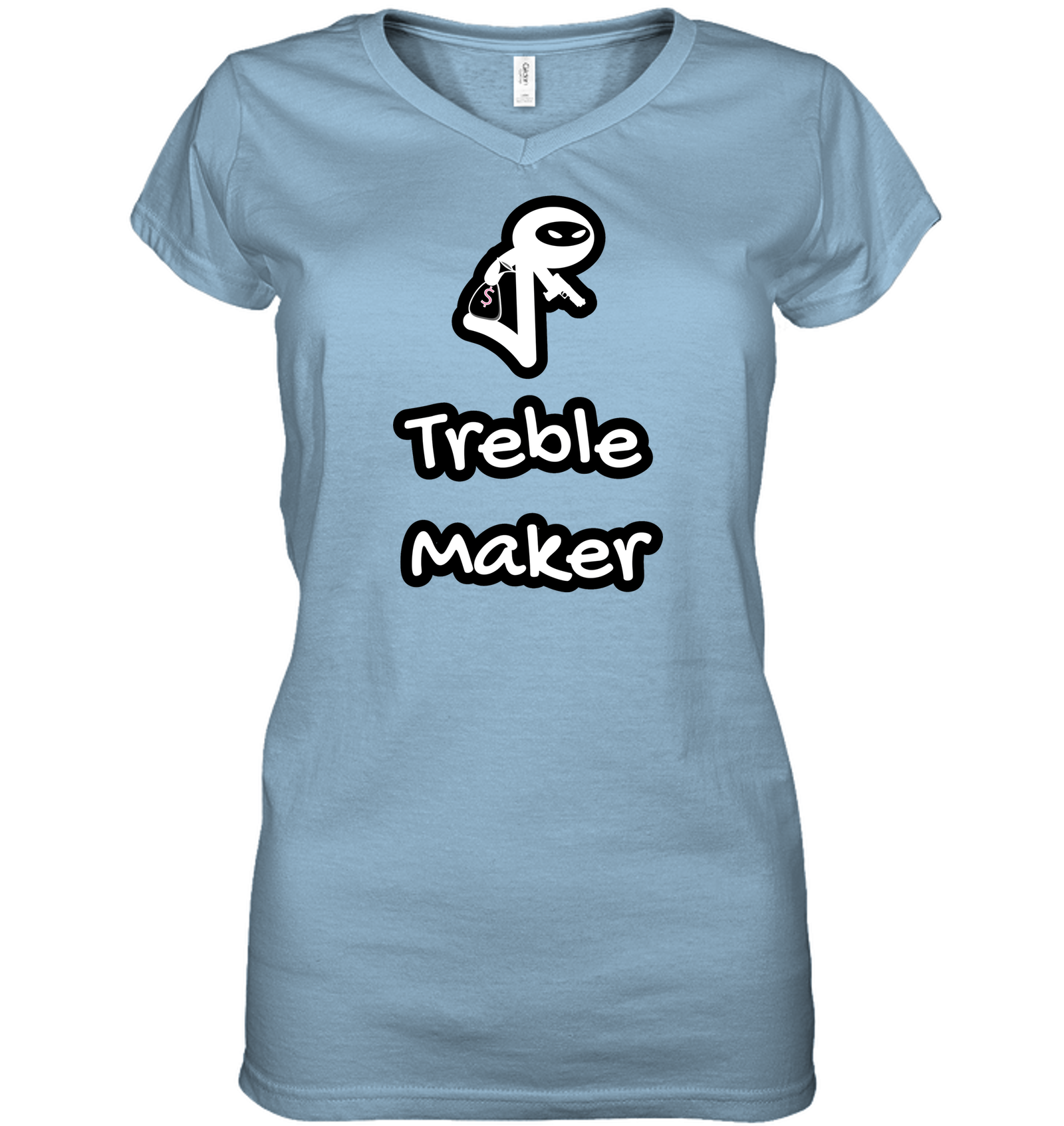Treble Maker Robber White - Hanes Women's Nano-T® V-Neck T-Shirt