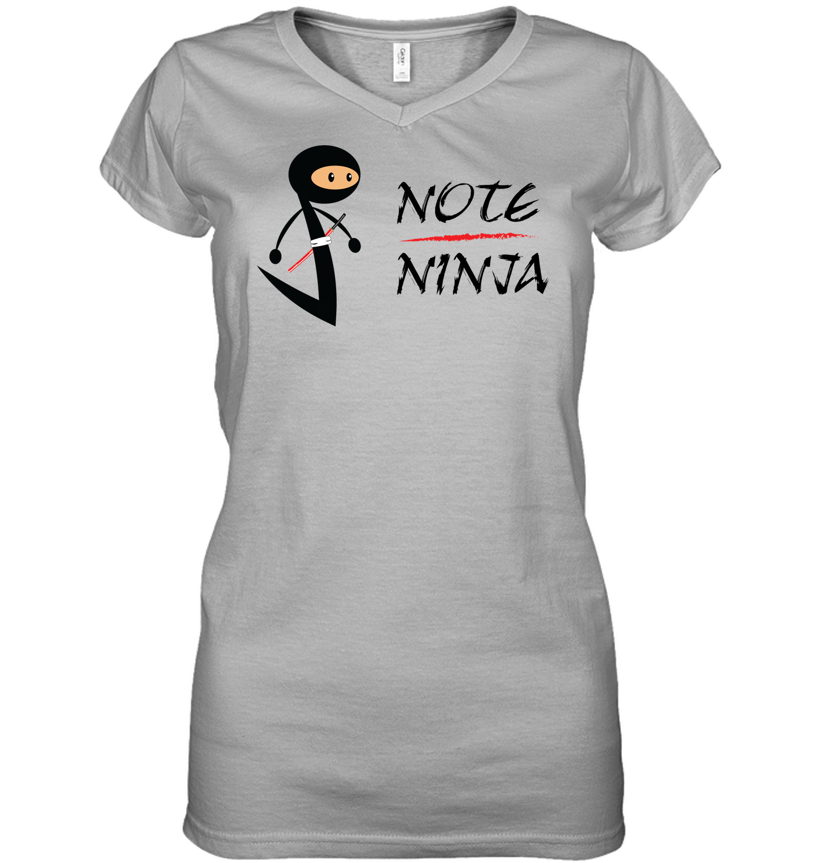 Musical Note Ninja - Hanes Women's Nano-T® V-Neck T-Shirt