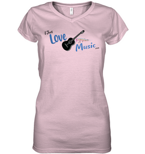 I Just LOVE Music - Hanes Women's Nano-T® V-Neck T-Shirt
