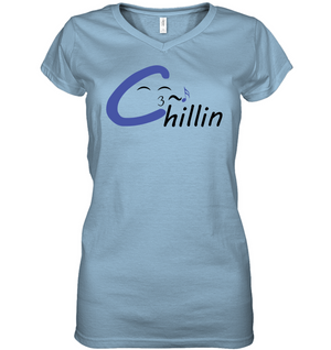 Chillin enjoying music - Hanes Women's Nano-T® V-Neck T-Shirt