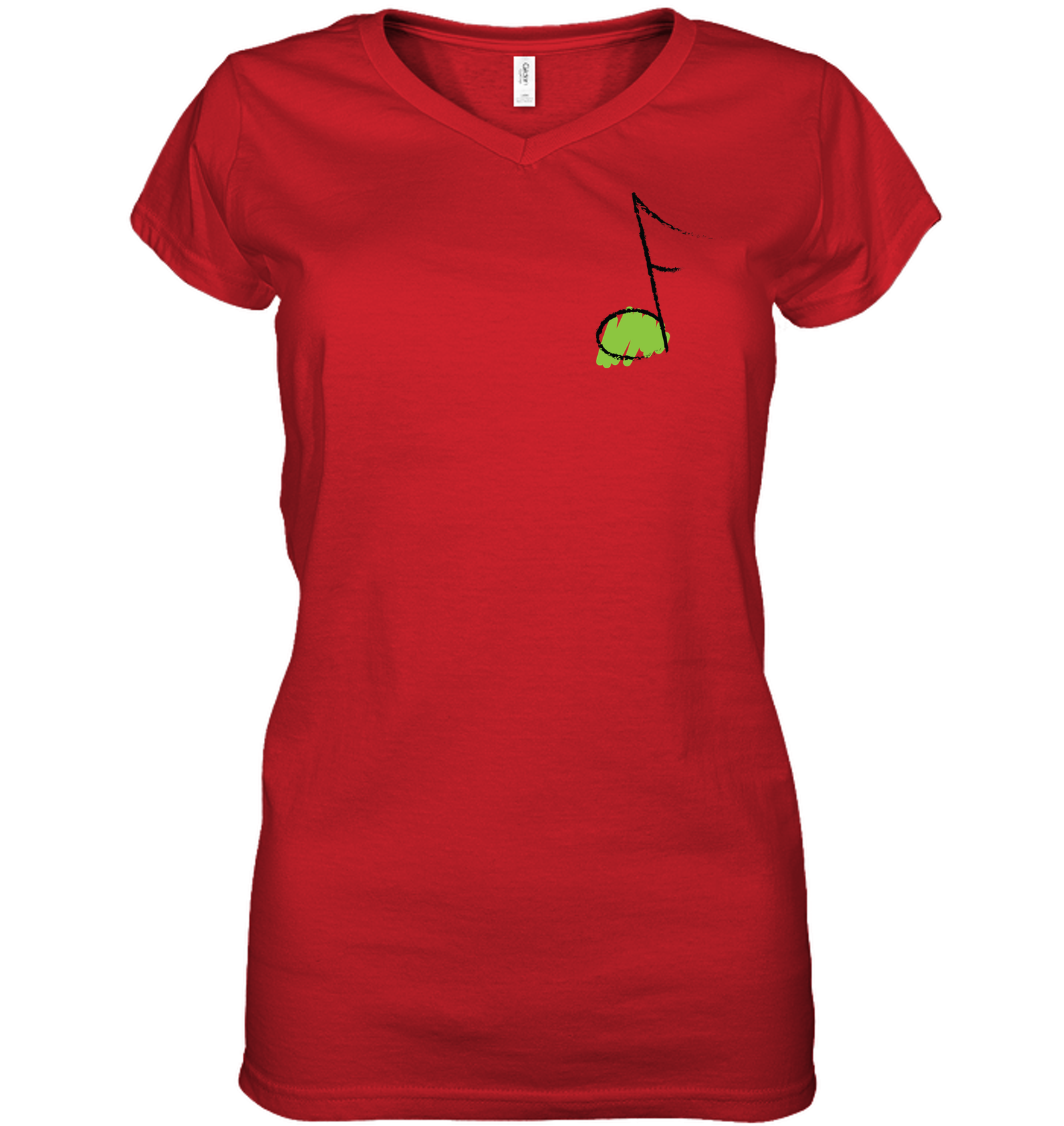 Green Note (Pocket Size) - Hanes Women's Nano-T® V-Neck T-Shirt