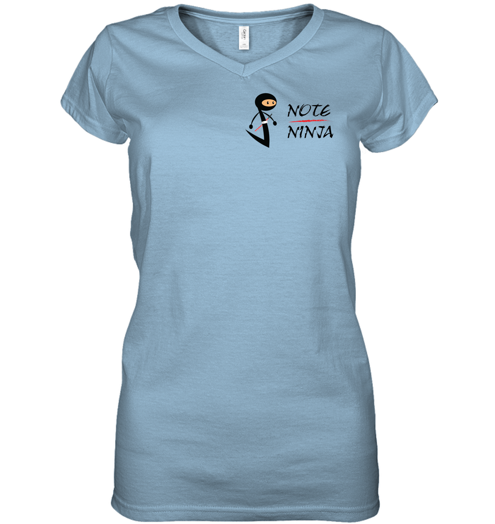 Musical Note Ninja (Pocket Size) - Hanes Women's Nano-T® V-Neck T-Shirt