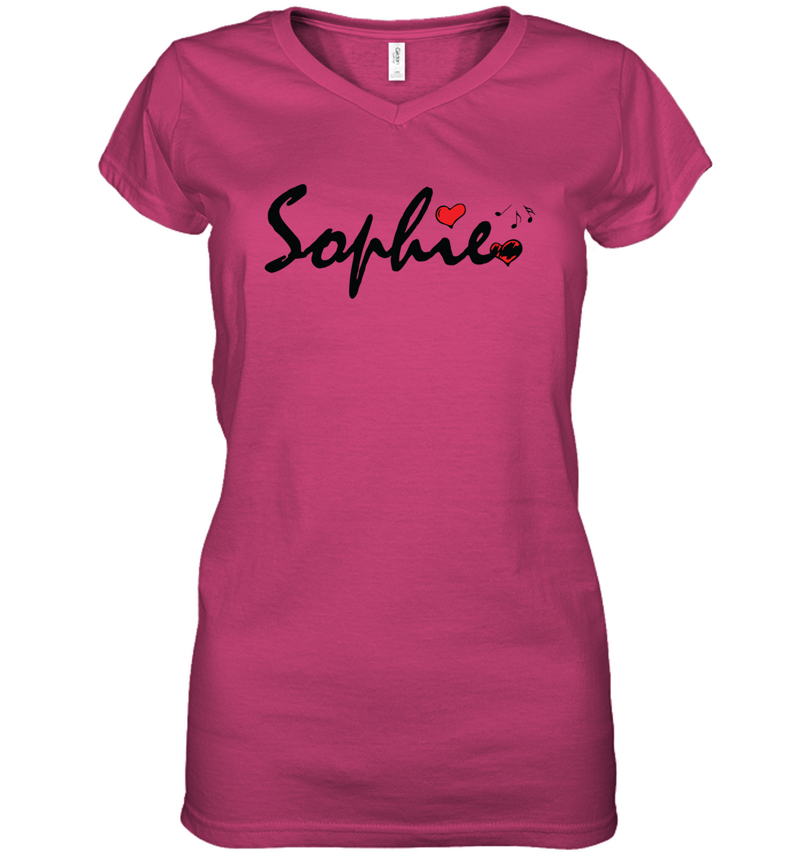 Sophie Loves Music - Hanes Women's Nano-T® V-Neck T-Shirt