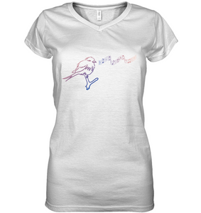 Musical Bird - Hanes Women's Nano-T® V-Neck T-Shirt
