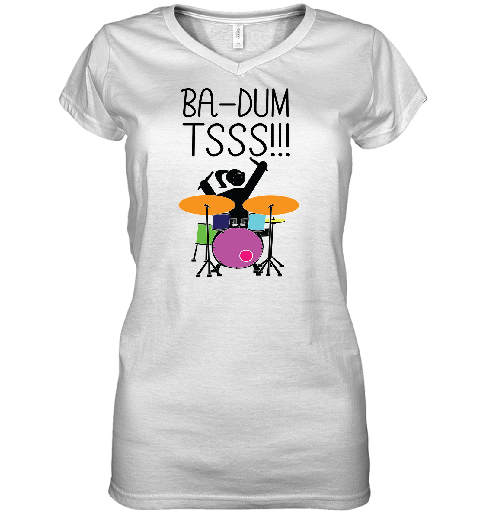 Playin Drums - Hanes Women's Nano-T® V-Neck T-Shirt