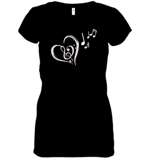 Heart Felt Notes - Hanes Women's Nano-T® V-Neck T-Shirt