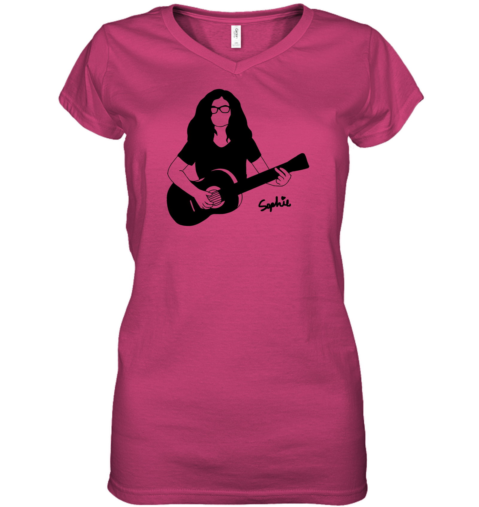 Playin My Guitar, Sophie - Hanes Women's Nano-T® V-Neck T-Shirt