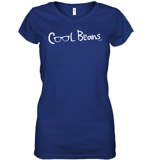 Cool Beans - White (Style 2) - Hanes Women's Nano-T® V-Neck T-Shirt