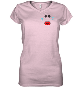I Miss Music Teary Face (Pocket Size) - Hanes Women's Nano-T® V-Neck T-Shirt