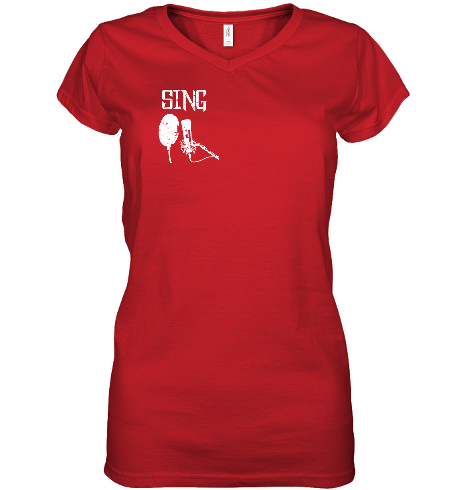 Sing (Pocket Size)- Hanes Women's Nano-T® V-Neck T-Shirt