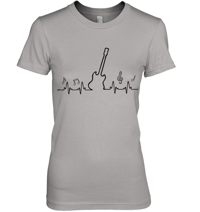 Guitar Notes Heartbeat - Hanes Women's Nano-T® T-shirt