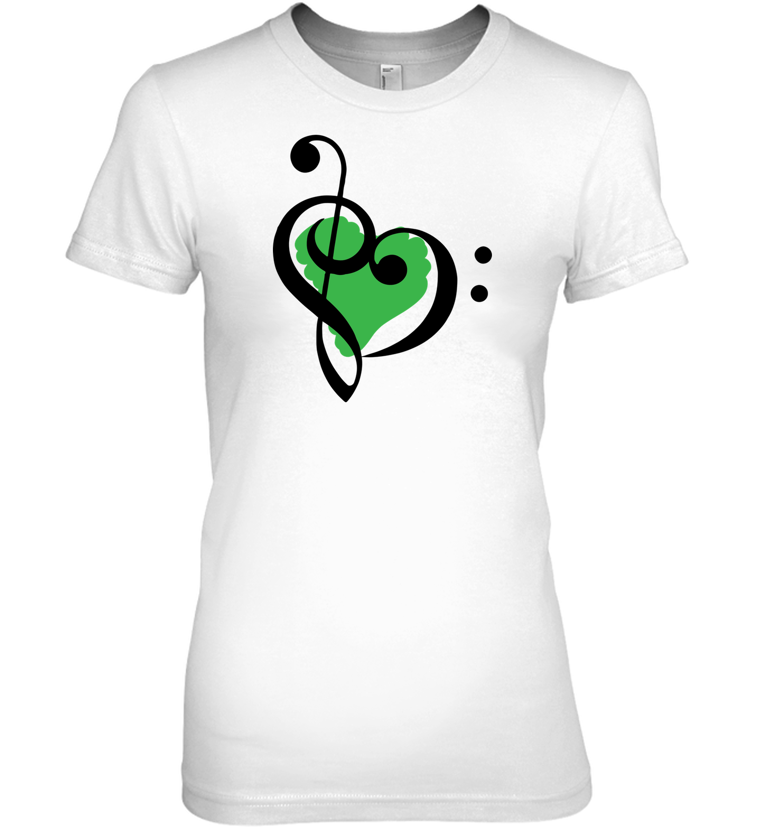 Treble Bass Green Heart - Hanes Women's Nano-T® T-shirt