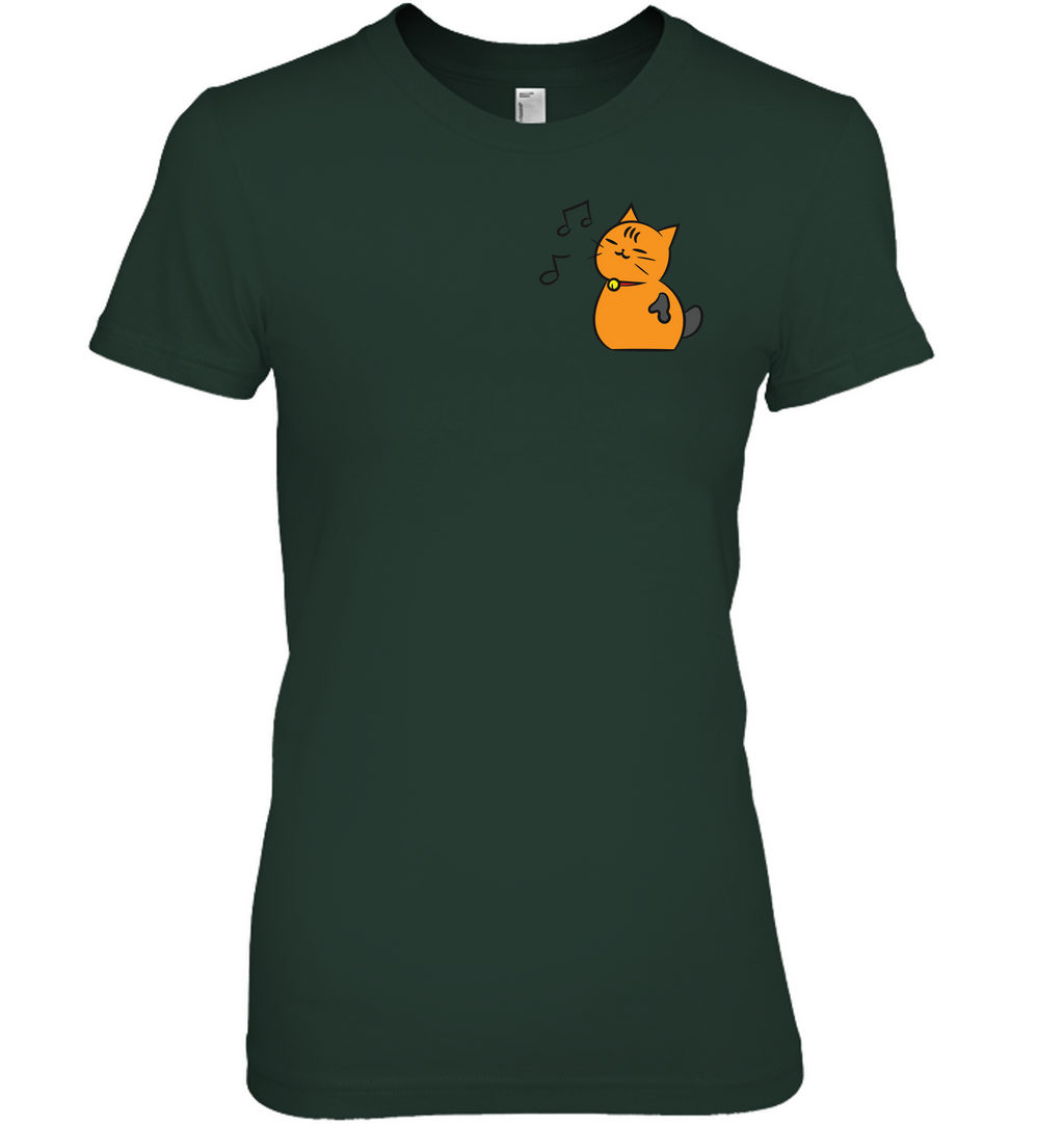 Singing Kitty (Pocket Size) - Hanes Women's Nano-T® T-Shirt
