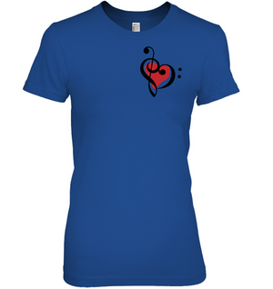Treble Bass Red Heart (Pocket Size) - Hanes Women's Nano-T® T-shirt