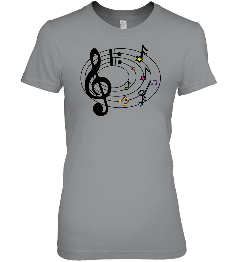 Musical Notes Spiral - Hanes Women's Nano-T® T-Shirt