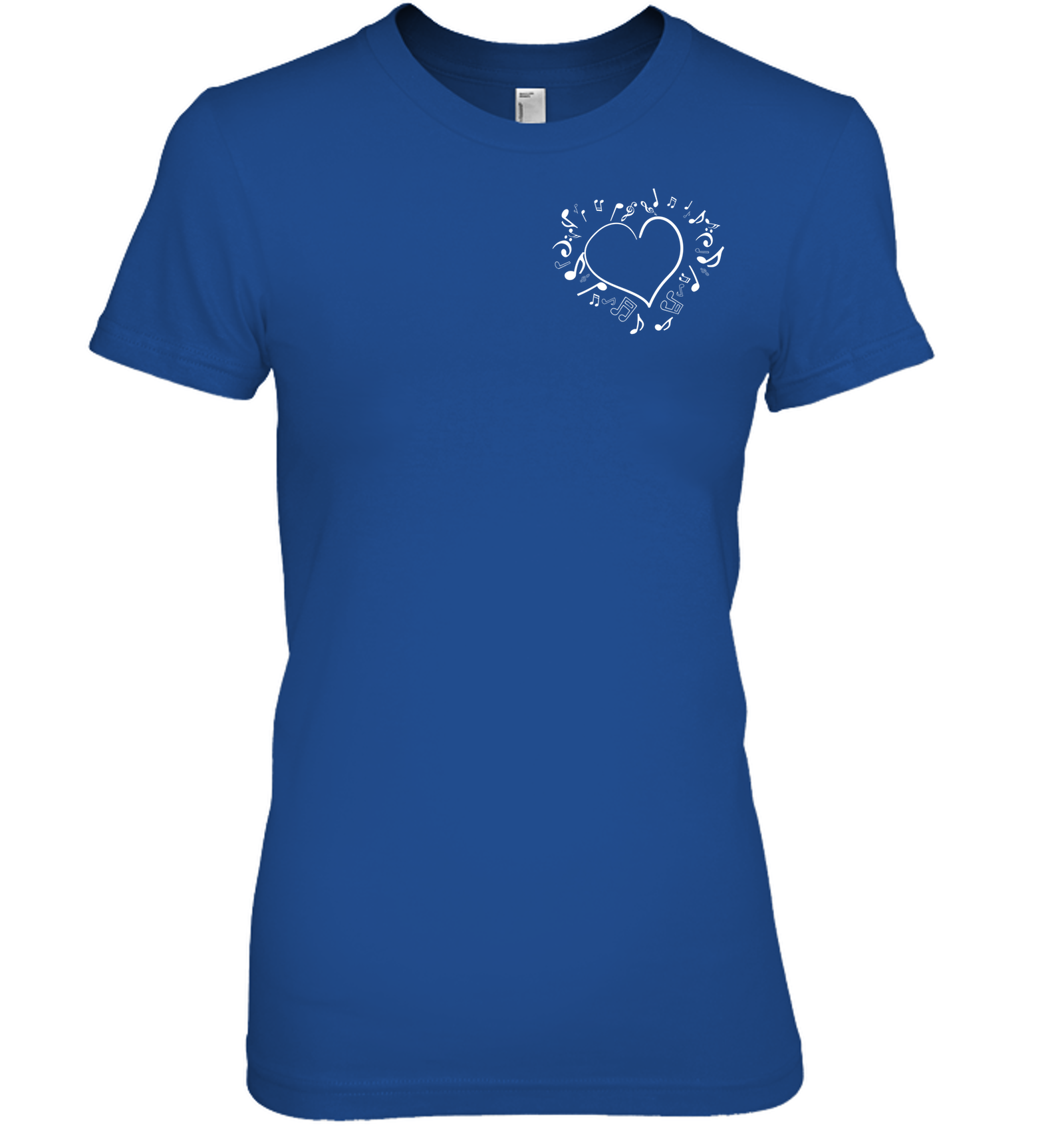 Floating Notes Heart White (Pocket Size) - Hanes Women's Nano-T® T-shirt