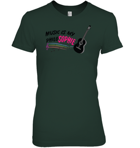 Music is my Philo-Sophie Colorful + Guitar - Hanes Women's Nano-T® T-Shirt