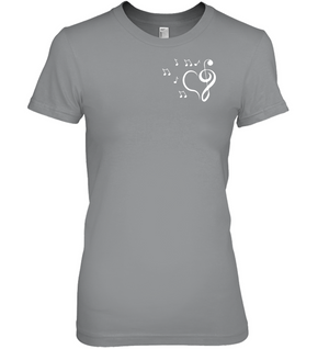 Musical heart with floating notes (Pocket Size) - Hanes Women's Nano-T® T-shirt