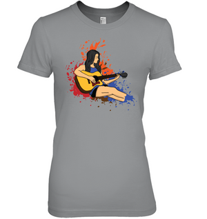 Girl Playing Guitar Splash - Hanes Women's Nano-T® T-Shirt