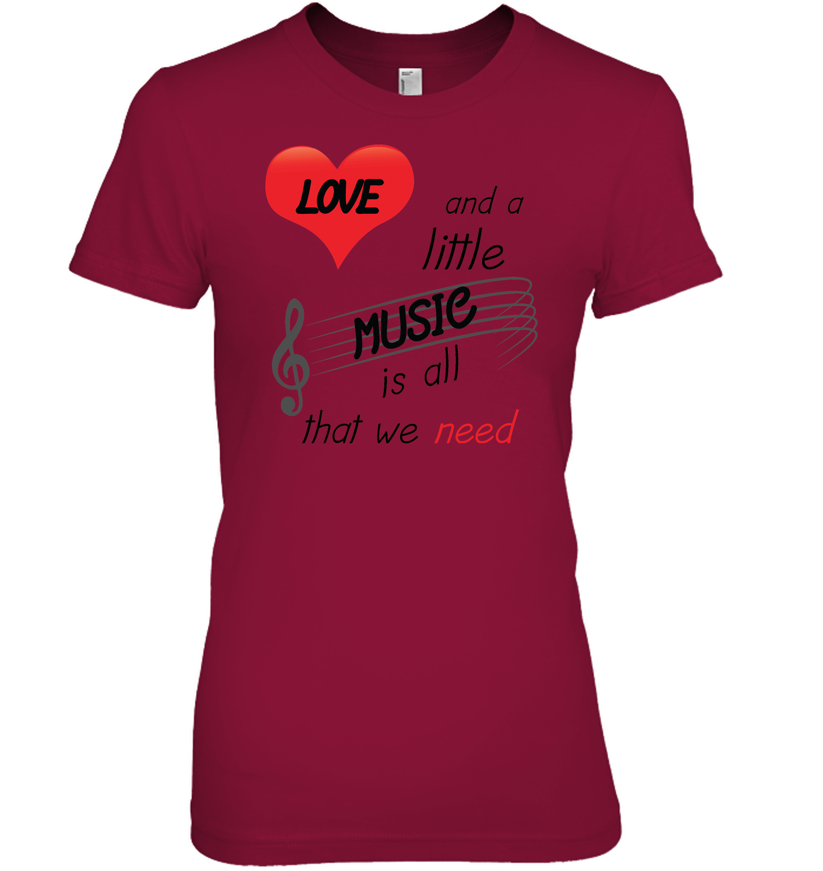 Love and a Little Music is all that we need - Hanes Women's Nano-T® T-shirt
