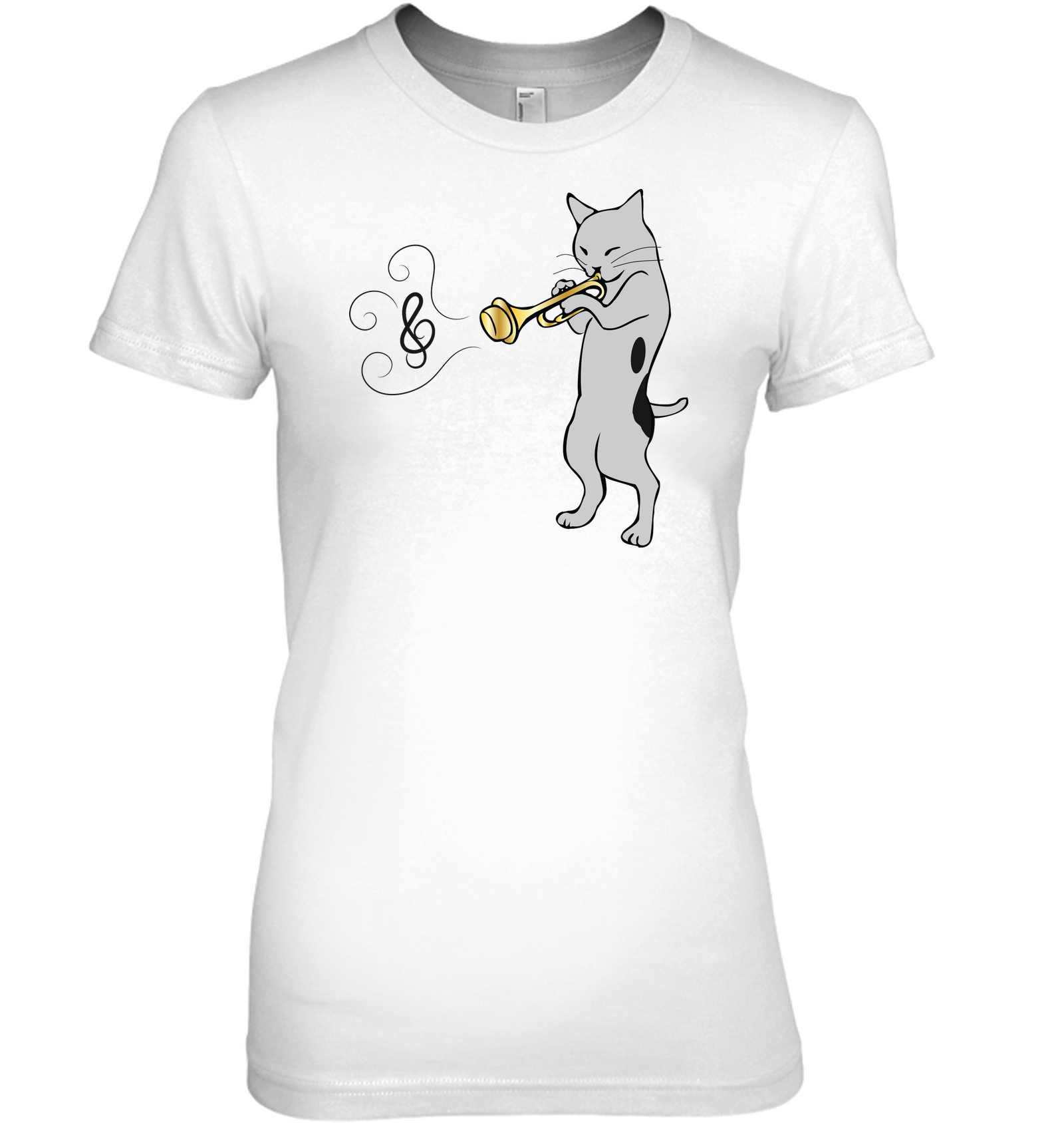 Cat with Trumpet - Hanes Women's Nano-T® T-Shirt
