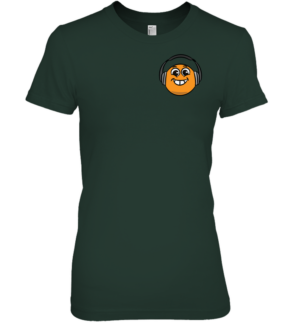Eager Orange with Headphone (Pocket Size) - Hanes Women's Nano-T® T-Shirt