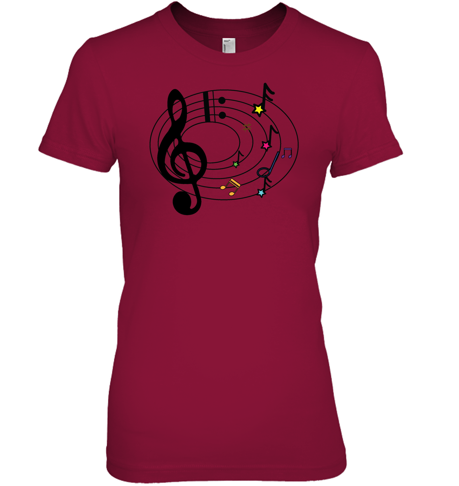 Musical Notes Spiral - Hanes Women's Nano-T® T-Shirt