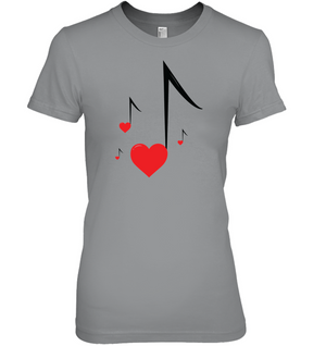 Four Floating Heart Notes  - Hanes Women's Nano-T® T-shirt