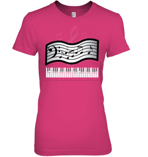Keyboard and Musical Notes  - Hanes Women's Nano-T® T-shirt