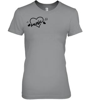 Music Hearts and Notes (Pocket Size) - Hanes Women's Nano-T® T-shirt