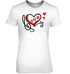 Love Music Heart Red - Hanes Women's Nano-T® T-shirt