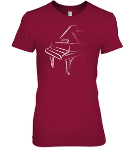 White Piano in the Shadows - Hanes Women's Nano-T® T-shirt