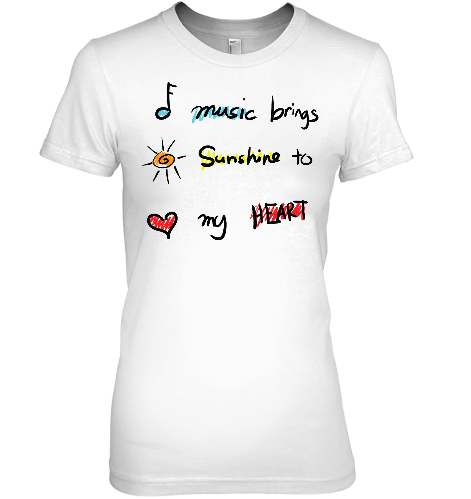 Music brings Sunshine to my Heart - Hanes Women's Nano-T® T-Shirt