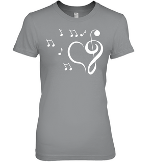 Musical heart with floating notes - Hanes Women's Nano-T® T-shirt