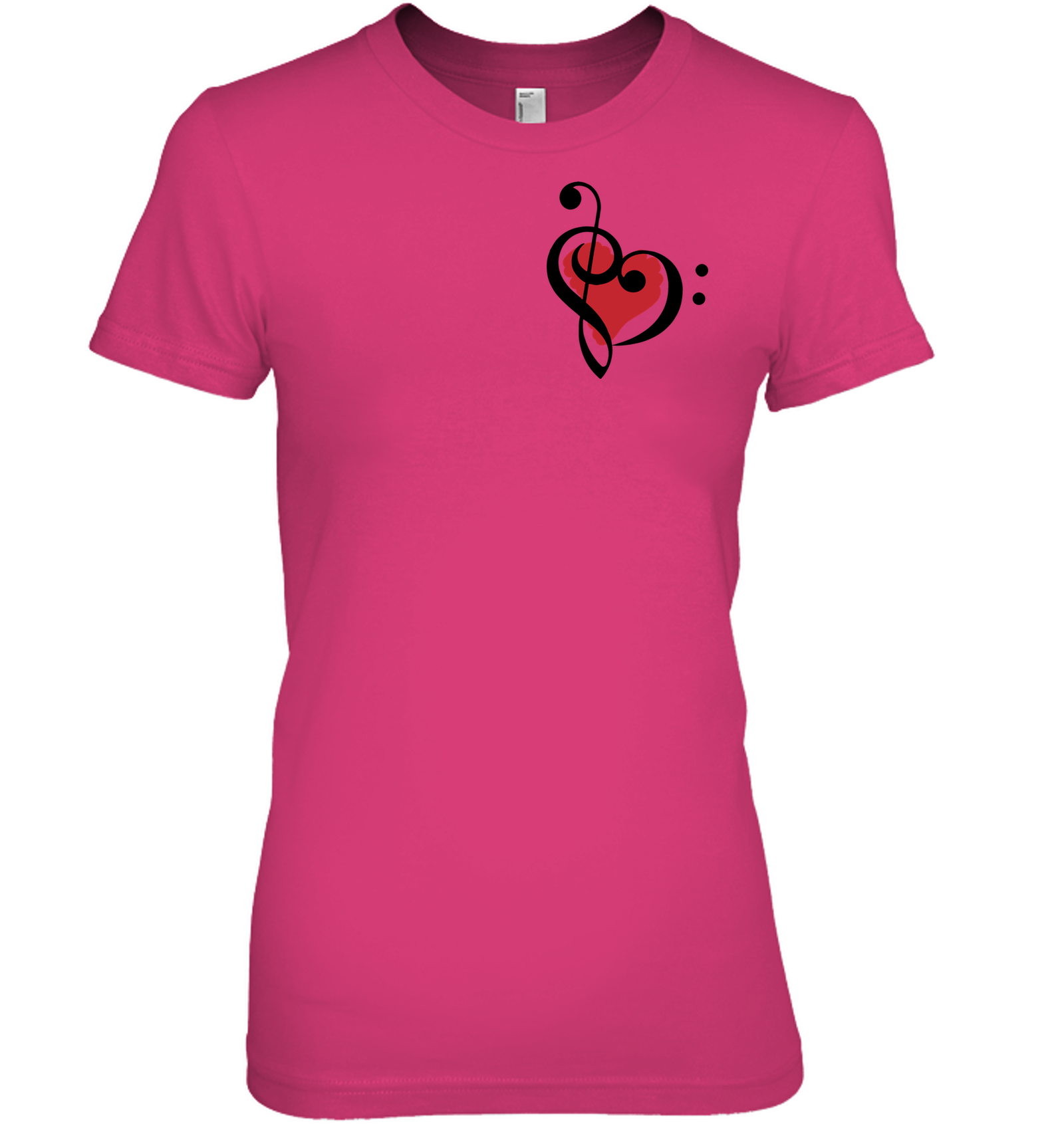 Treble Bass Red Heart (Pocket Size) - Hanes Women's Nano-T® T-shirt