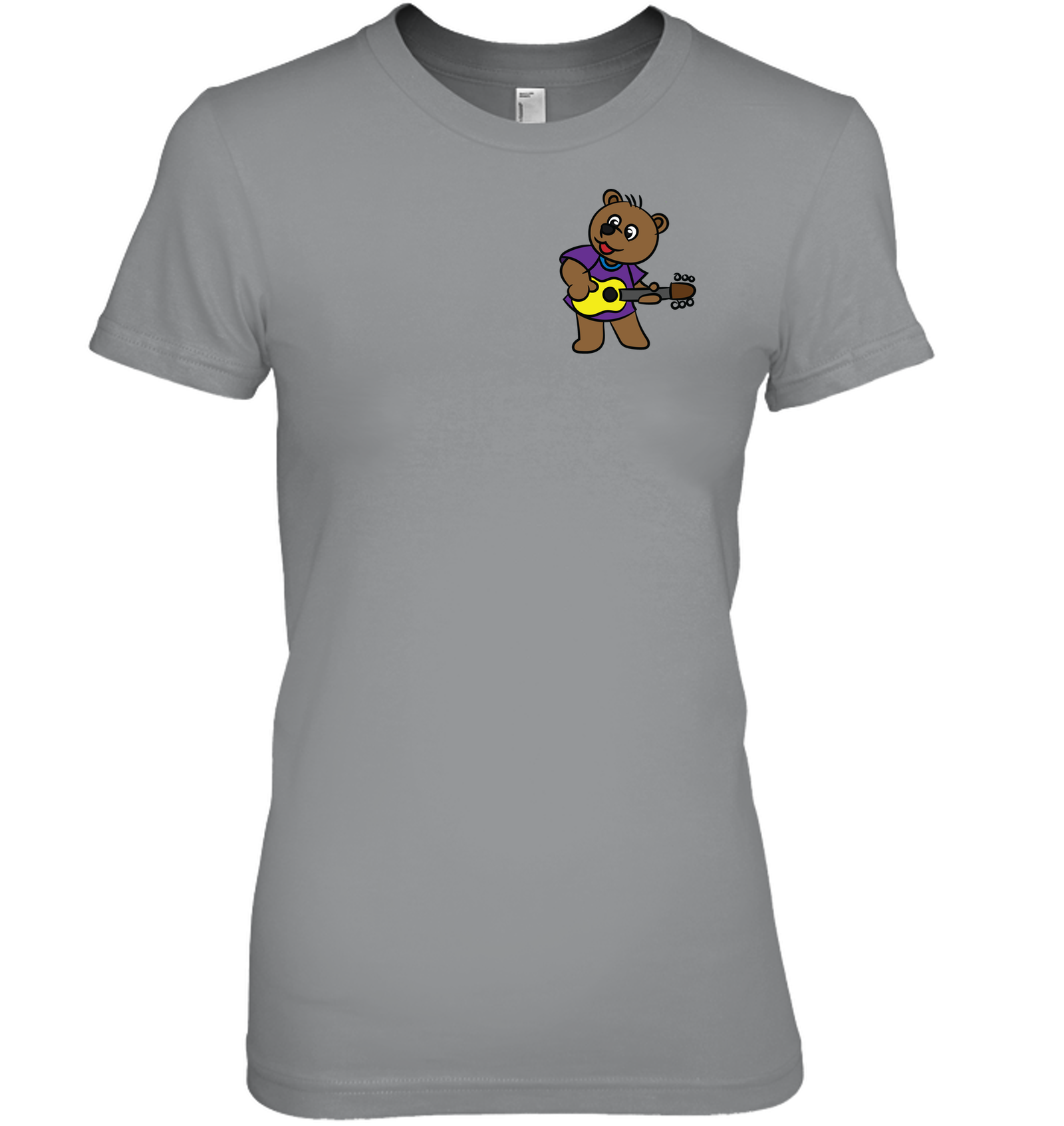 Bear Playing Guitar (Pocket Size) - Hanes Women's Nano-T® T-Shirt