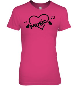 Music Hearts and Notes - Hanes Women's Nano-T® T-shirt