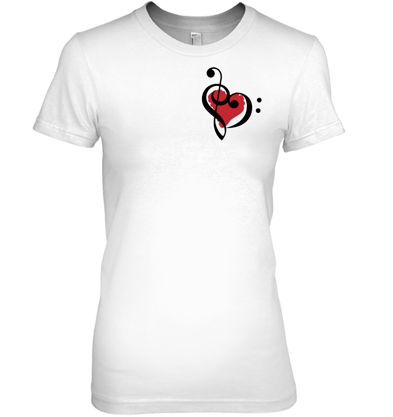 Treble Bass Red Heart (Pocket Size) - Hanes Women's Nano-T® T-shirt