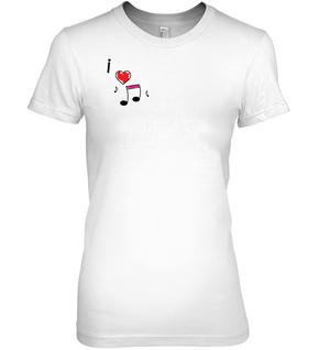 I Love Music Hearts and Fun (Pocket Size) - Hanes Women's Nano-T® T-shirt