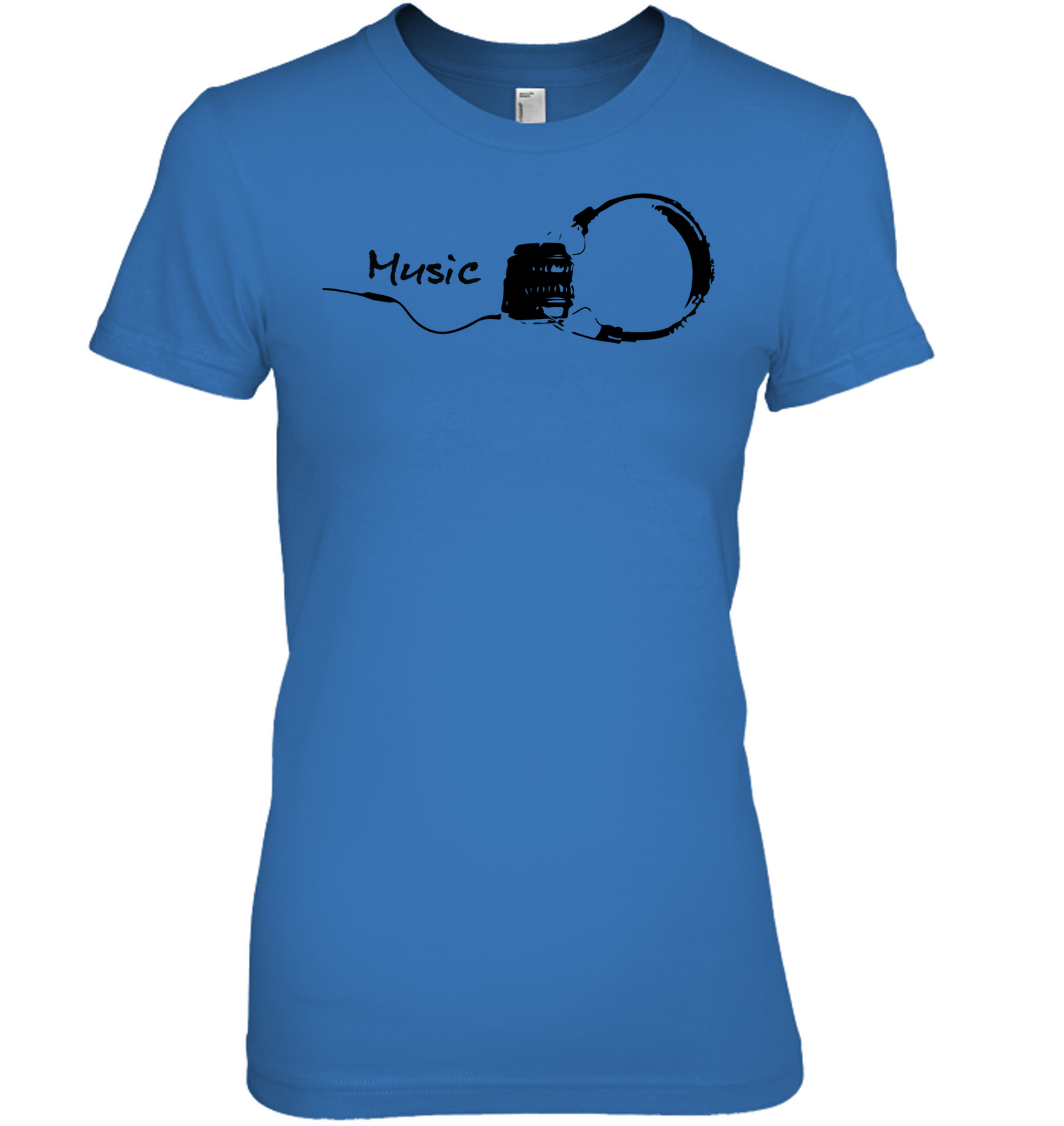 Black Headphones - Hanes Women's Nano-T® T-shirt