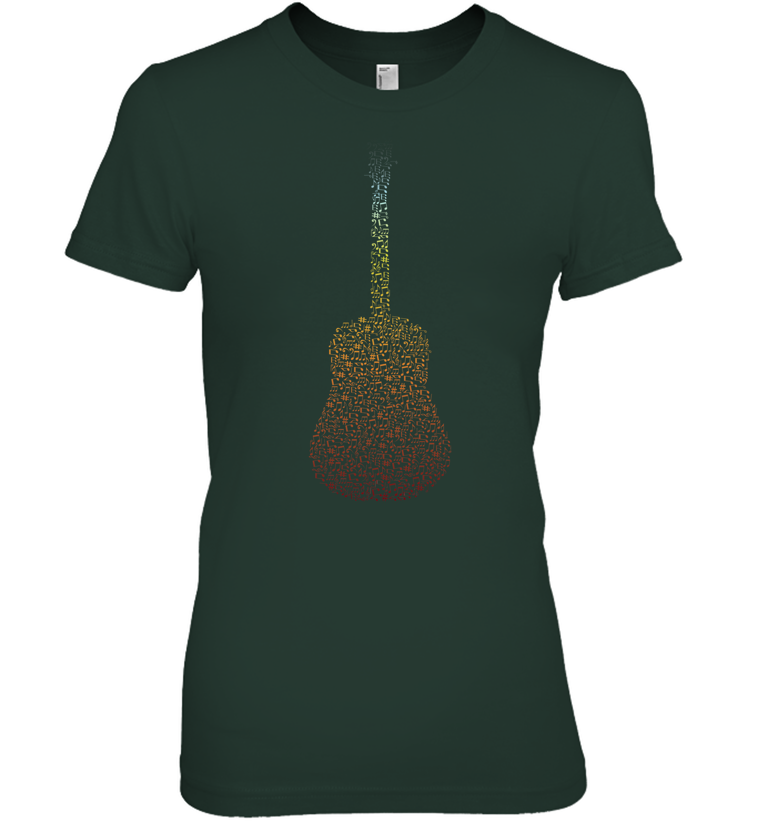 Guitar made of Notes - Hanes Women's Nano-T® T-Shirt