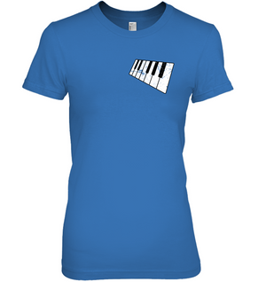 floating Piano Keyboard (Pocket Size) - Hanes Women's Nano-T® T-shirt
