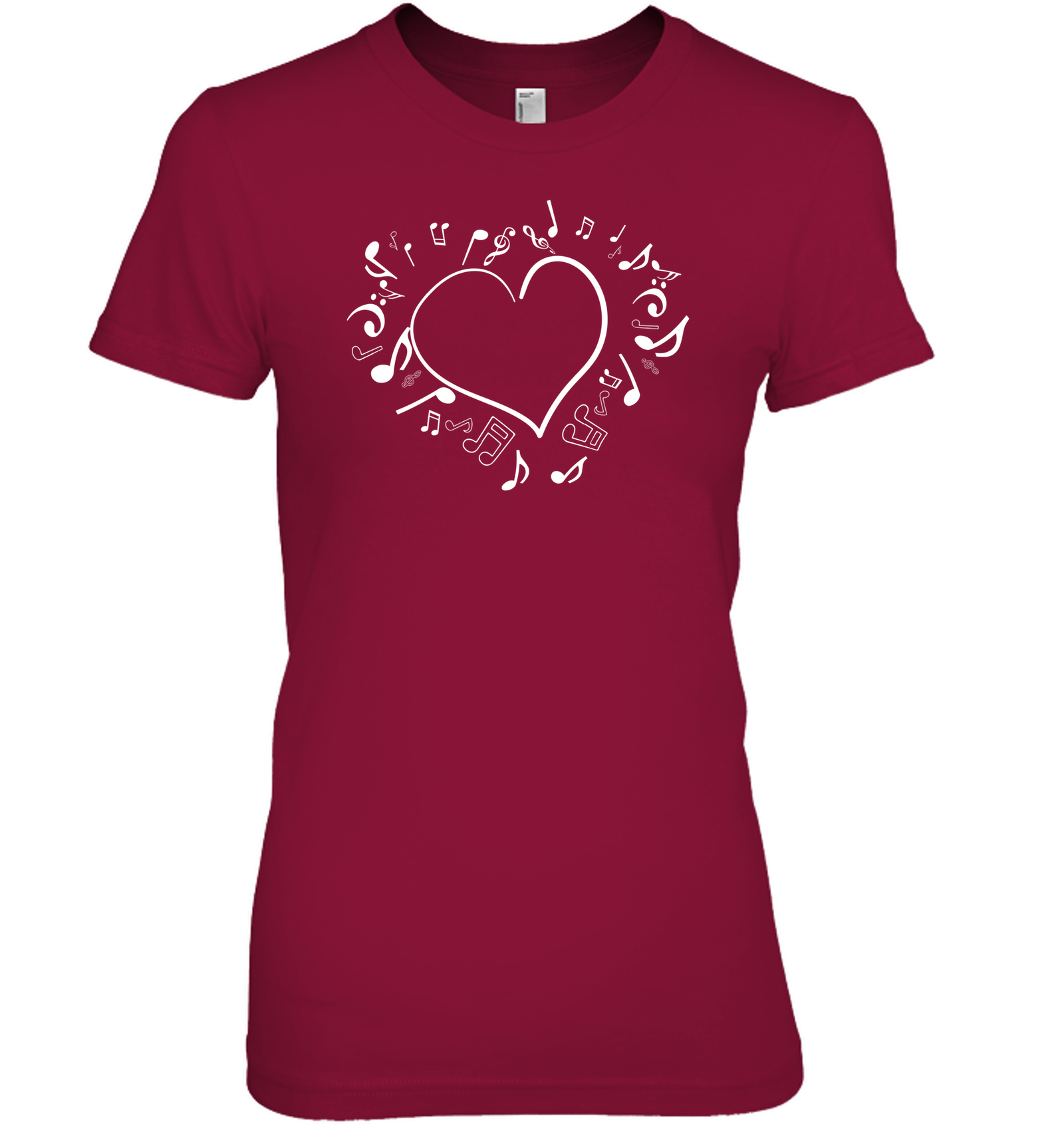Floating Notes Heart White - Hanes Women's Nano-T® T-shirt