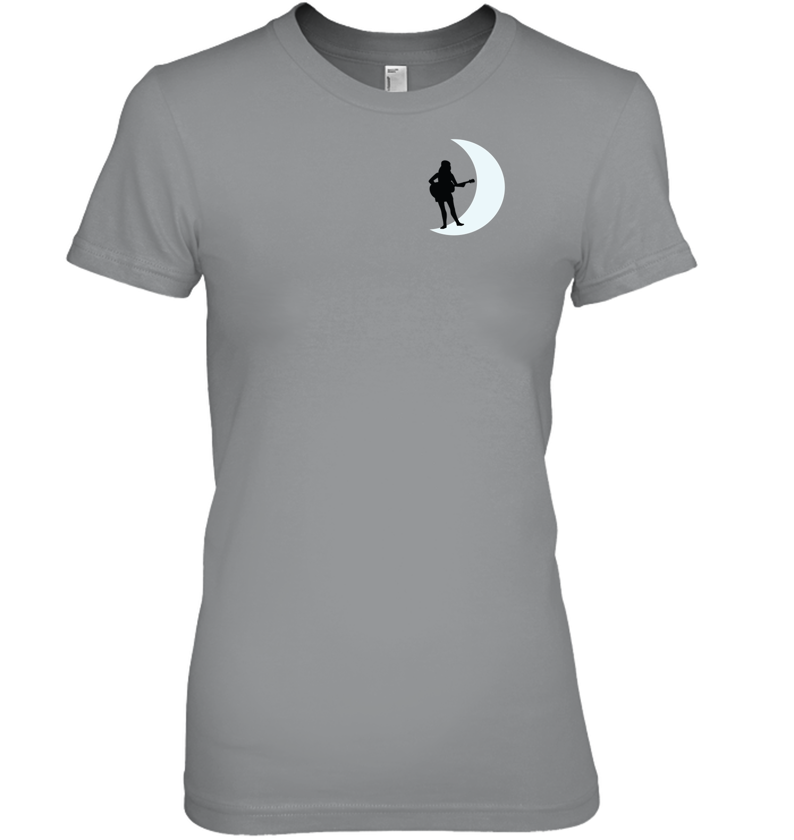 Moonlight Guitar Player White (Pocket Size)- Hanes Women's Nano-T® T-shirt