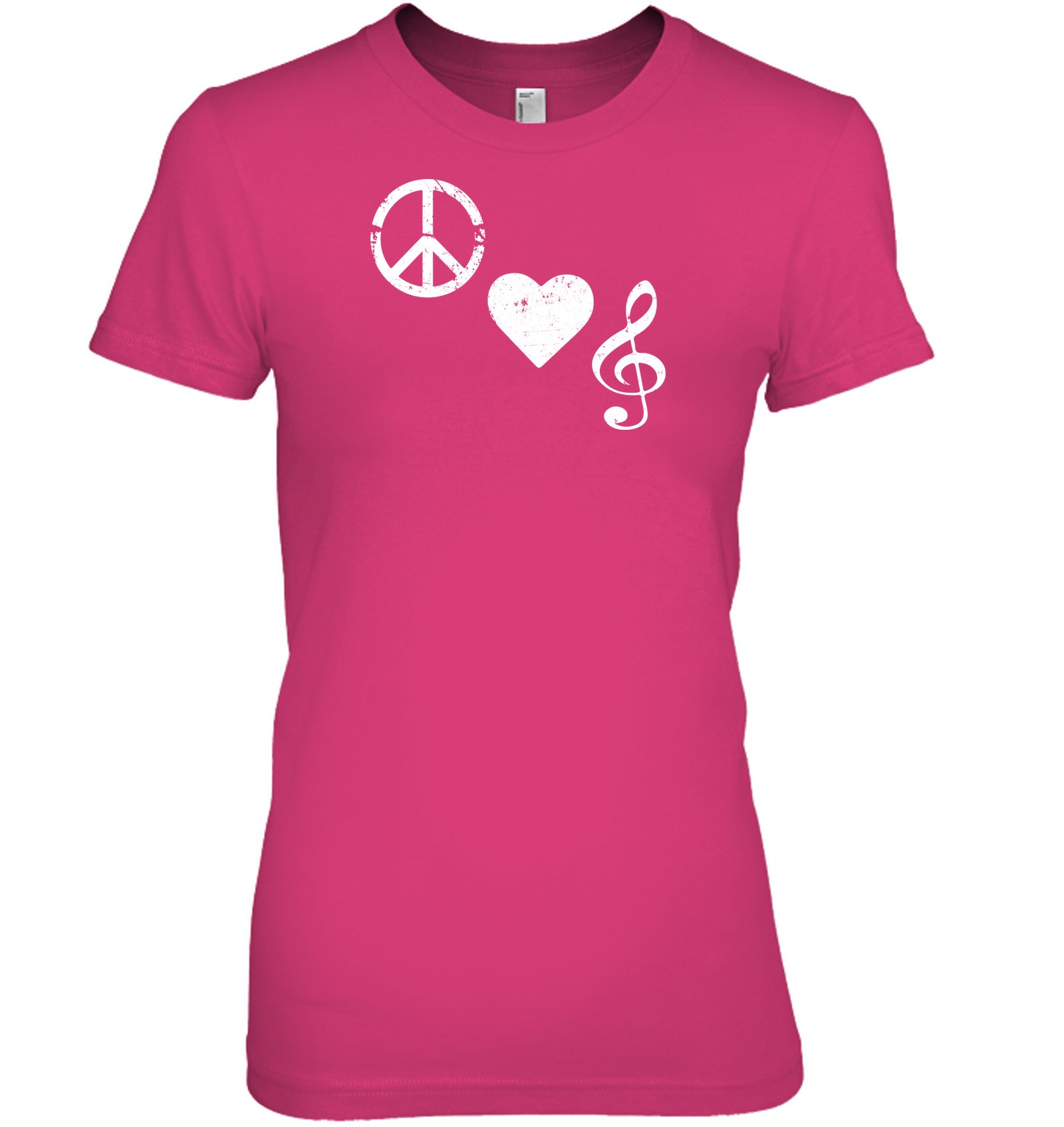 Peace Heart Musical Clef - Hanes Women's Nano-T® T-Shirt